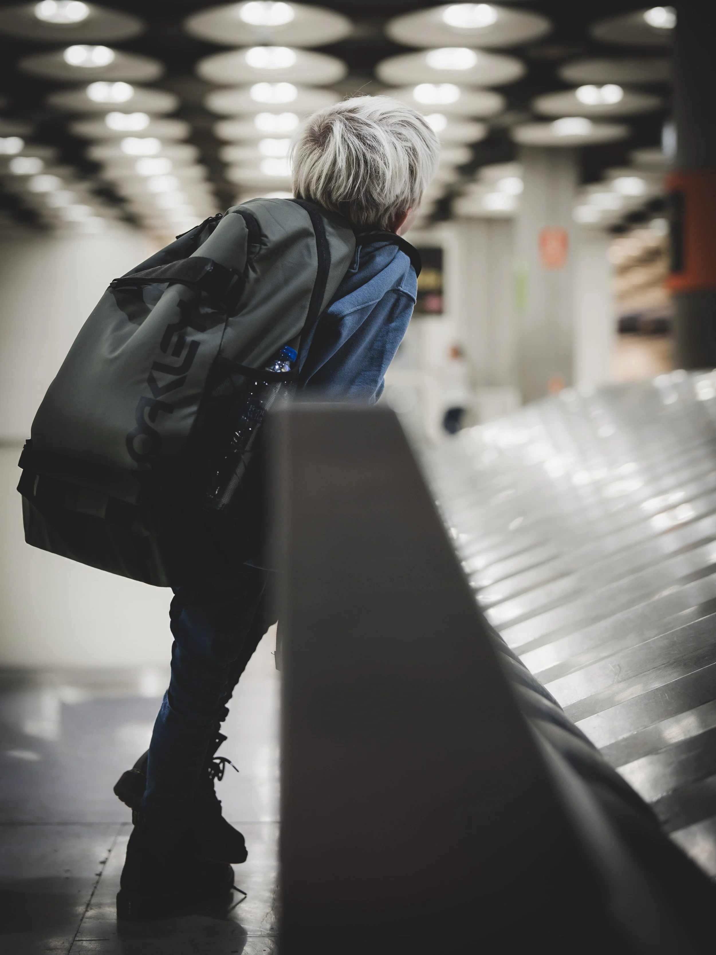 at the luggage belts at madrid airport