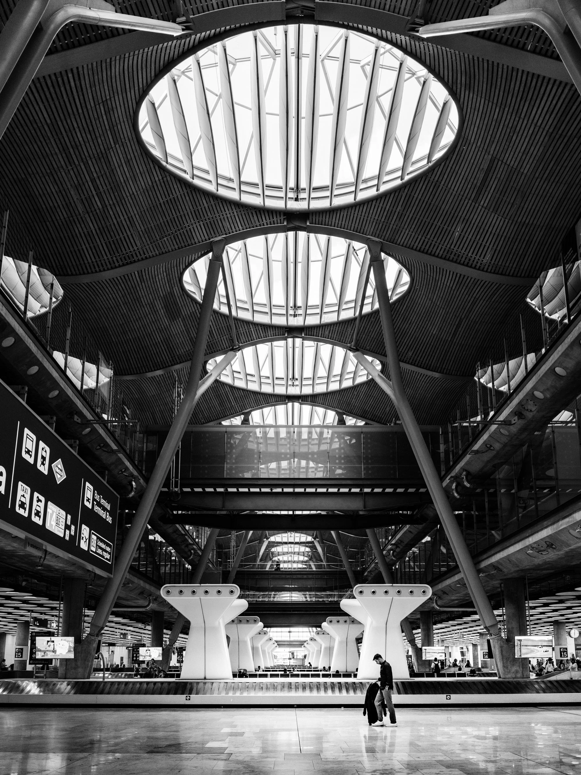 cathedral lights at madrid airport