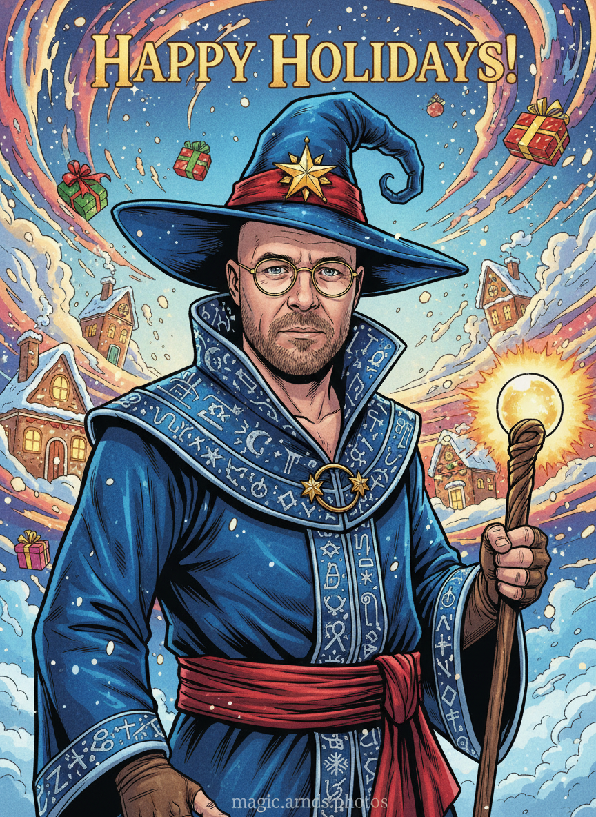 AI christmas magic peter lindbergh style