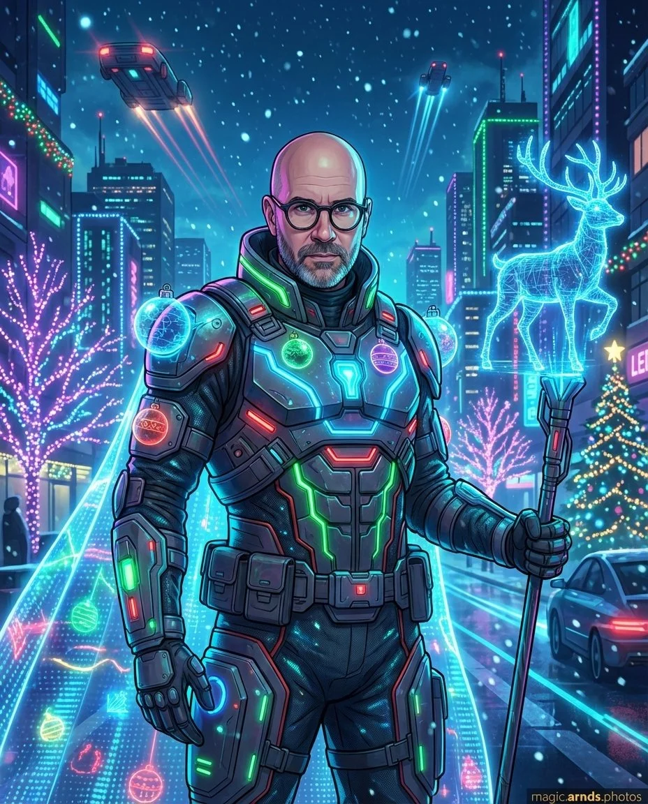 AI magic christmas scene