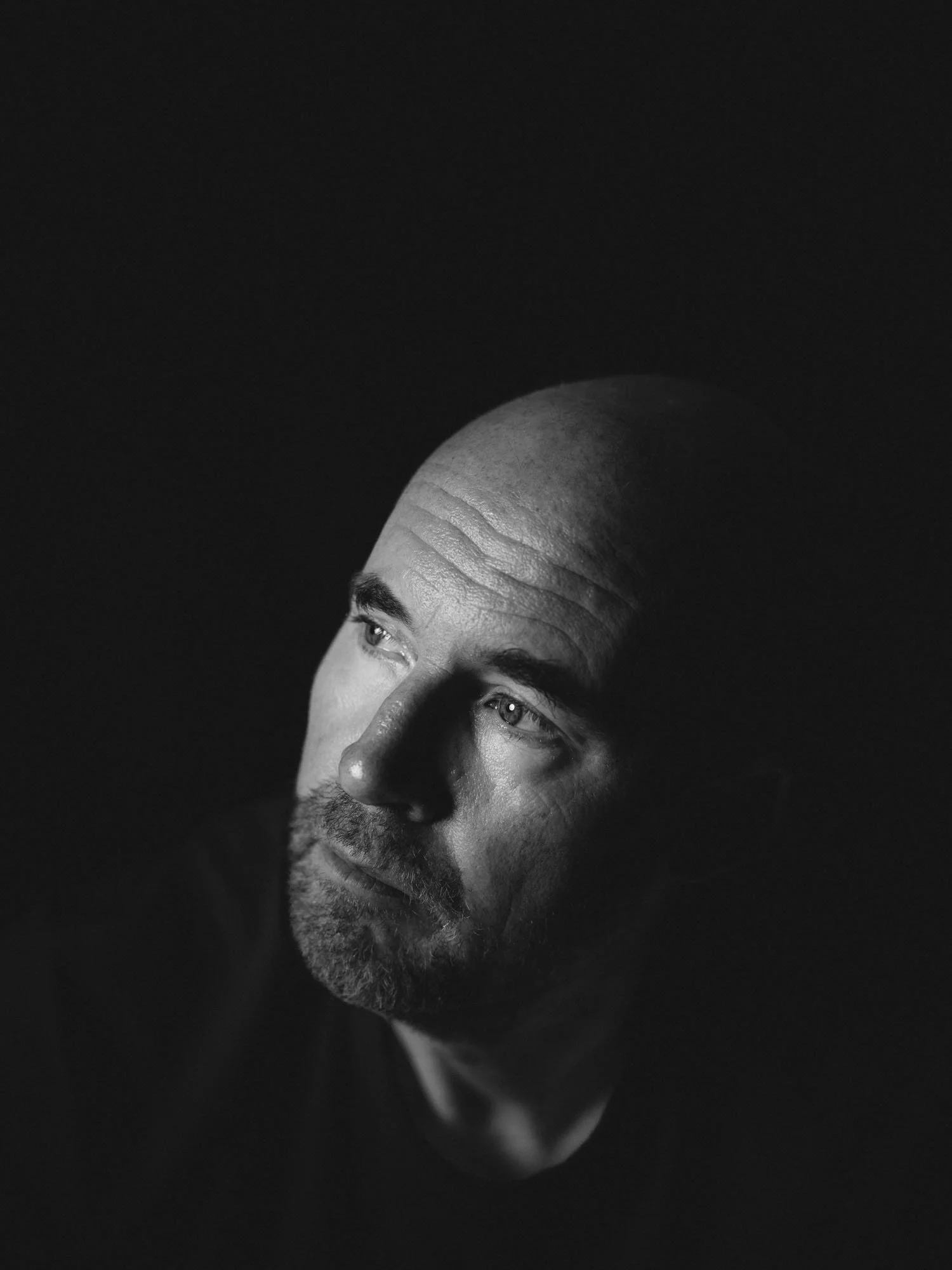 self portrait practice in garage studio